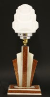 Lot 231 - An Art Deco marble and alabaster table lamp