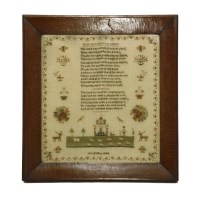 Lot 1218 - An early Victorian embroidered sampler