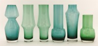 Lot 649 - Six Scandinavian glass vases