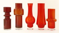 Lot 646 - Five Scandinavian glass vases