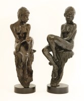 Lot 693 - Luigi Tommasi (20th century)
a pair of seated bronze nudes