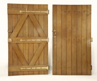 Lot 52 - Three Arts and Crafts planked oak doors
