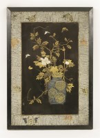 Lot 338 - A Japanese lacquered panel