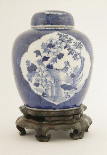 Lot 38 - A Chinese blue and white ginger jar and cover