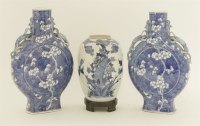 Lot 417 - A pair of Chinese blue and white moon flasks