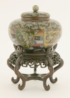 Lot 312 - A Japanese cloisonné jar and cover