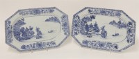 Lot 41 - Two Chinese export blue and white meat dishes