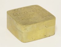 Lot 422 - A Chinese brass ink box and cover