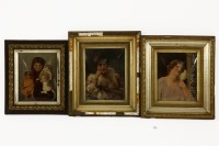 Lot 430 - Three  crystoleum pictures