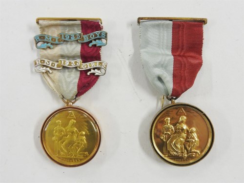 Lot 94 - Two silver gilt Masonic medals