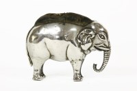 Lot 120 - A novelty silver elephant pin cushion