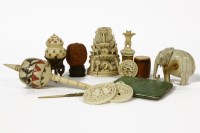 Lot 86 - A 19th century Indian ivory carving of a deity