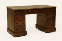 Lot 625 - A Victorian mahogany twin pedestal desk