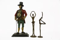 Lot 185 - A continental painted spelter peddler clock