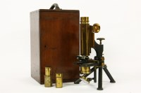 Lot 268 - A Watson brass microscope (no.7053) in box