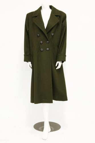Lot 1333 - An Yves Saint Laurent Rive Gauche of Paris green wool military style trench coat