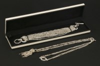 Lot 1609 - A Links of London sterling silver multi-strand box chain bracelet