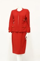 Lot 1352 - A Chanel Boutique red skirt suit