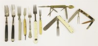Lot 47 - Two Georgian folding knife and fork sets