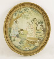 Lot 156 - Two silk embroidered pictures