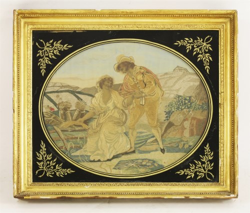 Lot 157 - Three silk embroidered pictures