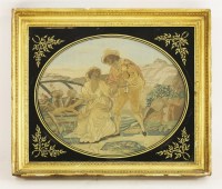 Lot 157 - Three silk embroidered pictures