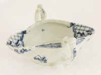 Lot 4 - A Worcester blue and white two-handled sauce boat