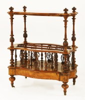 Lot 614 - A Victorian inlaid burr walnut canterbury