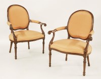 Lot 507 - A pair of rosewood open armchairs