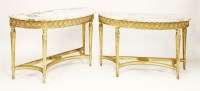 Lot 508 - A pair of Adam-style giltwood console tables