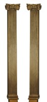 Lot 504 - A pair of large oak fluted Corinthian pilaster columns