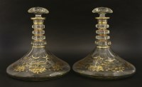 Lot 72 - A pair of Bohemian glass ship's decanters