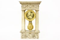 Lot 316 - A mid 19th century alabaster and gilt metal portico clock  46.5cm high