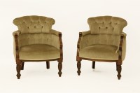 Lot 549 - A pair of Victorian green upholstered low chairs
64cm W 75cm H