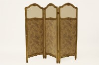 Lot 550 - A gilt wood three fold screen