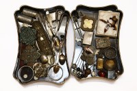 Lot 81 - Two small trays of sundries: silver bits