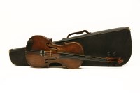 Lot 311 - A late 19th century violin in case