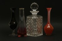 Lot 346 - A quantity of glassware to include flash decanters