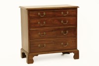 Lot 443 - A George III mahogany chest of four long drawers