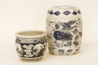 Lot 397 - A Chinese blue and white jardiniere