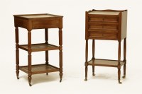 Lot 448 - Two Continental mahogany bedside tables