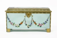 Lot 183 - A Victorian turquoise glass box and cover