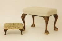 Lot 588 - A 19th Century Chippendale design walnut foot stool