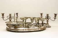 Lot 369 - A large quantity of silver plated items to include a large 19th century galleried tray