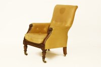 Lot 470 - A William IV library chair upholstered in yellow leather