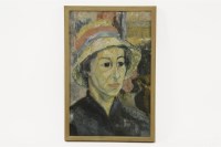 Lot 541A - Marian Sugden 
WOMAN IN A HAT 
oil on board