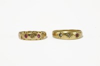 Lot 13 - A 15ct gold ruby and pearl ring