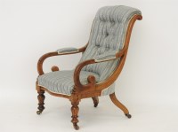 Lot 439 - A Victorian walnut library armchair