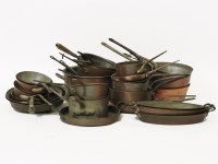 Lot 653 - A collection of mixed copper saucepans