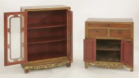 Lot 465 - A Chinese hardwood and parcel gilt bookcase